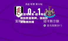 爱游戏体育-纽卡斯尔联险胜富勒姆，保级形势稍稍放缓